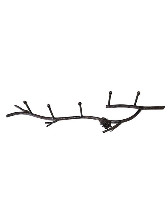 Other - Rustic Branch Wall Hook Pinecone Accents Cast Iron Coat Rack Cabin Decor